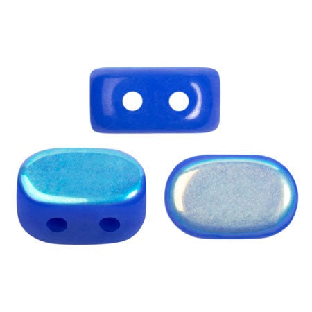 Lipsi Par Puca, Opaque Sapphire AB, 10 grams, Czech 2 Hole Glass Bead