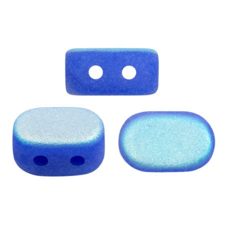 Lipsi Par Puca, Opaque Sapphire AB Matte, 10 grams, Czech 2 Hole Glass Bead