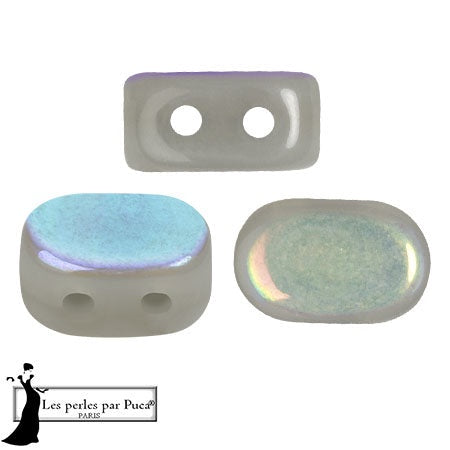Lipsi Par Puca, Dapple Gray AB, 10 grams, Czech 2 Hole Glass Bead