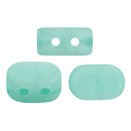 Lipsi Par Puca, Blue Green Opal Mat, 10 grams, Czech 2 Hole Glass Bead