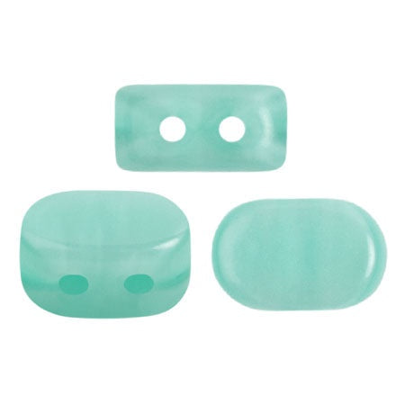 Lipsi Par Puca, Blue Green Opal , 10 grams, Czech 2 Hole Glass Bead