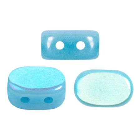 Lipsi Par Puca, Opaque Aqua AB, 10 grams, Czech 2 Hole Glass Bead