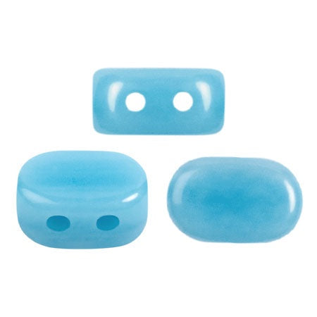 Lipsi Par Puca, Opaque Aqua, 10 grams, Czech 2 Hole Glass Bead