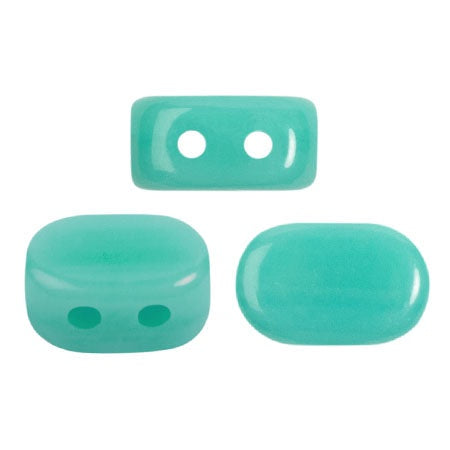 Lipsi Par Puca, Opaque Green Turquoise , 10 grams, Czech 2 Hole Glass Bead
