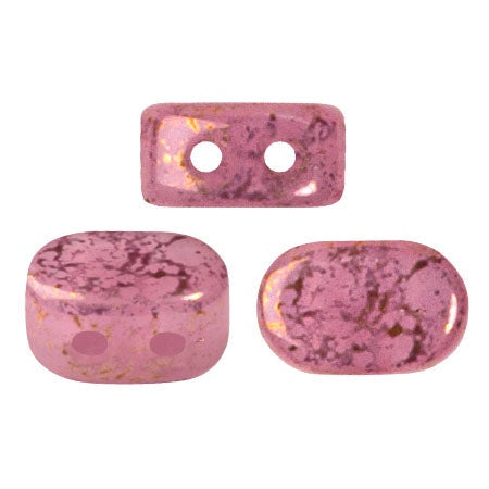 Lipsi Par Puca, Light Rose Opal Bronze, 10 grams, Czech 2 Hole Glass Bead
