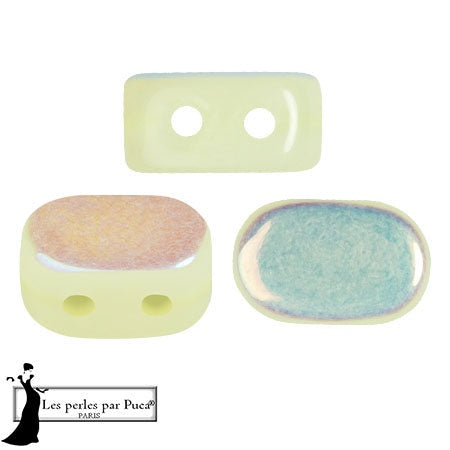 Lipsi Par Puca, Light Citrus AB, 10 grams, Czech 2 Hole Glass Bead