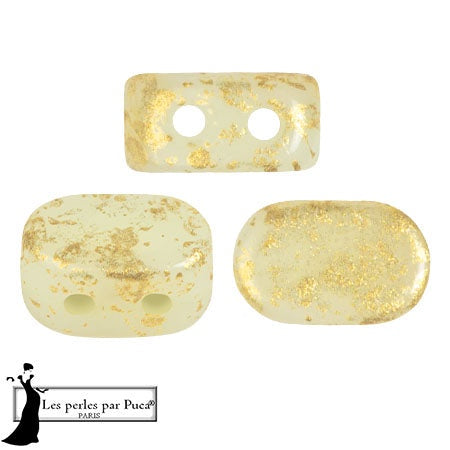 Lipsi Par Puca, Light Citrus Splash, 10 grams, Czech 2 Hole Glass Bead