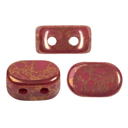 Lipsi Par Puca, Grenadine Opal Bronze, 10 grams, Czech 2 Hole Glass Bead