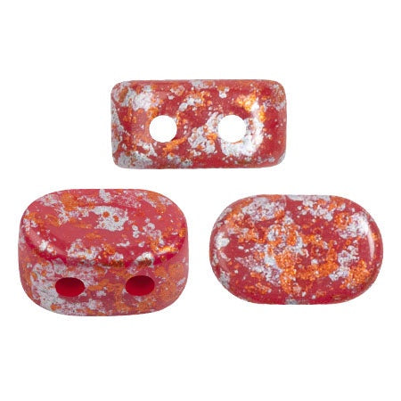 Lipsi Par Puca, Grenadine Opal Tweedy, 10 grams, Czech 2 Hole Glass Bead