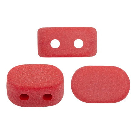 Lipsi Par Puca, Grenadine Opal Matte, 10 grams, Czech 2 Hole Glass Bead