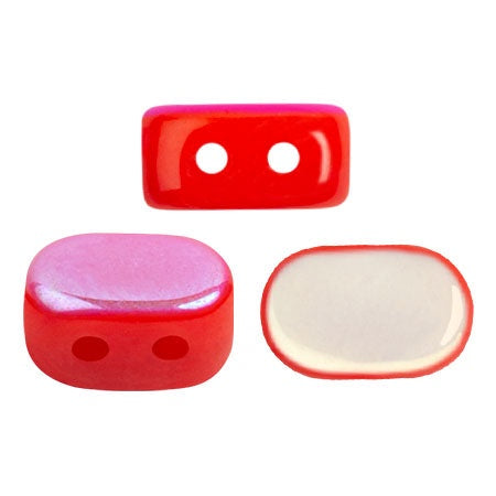 Lipsi Par Puca, Opaque Light Coral AB, 10 grams, Czech 2 Hole Glass Bead