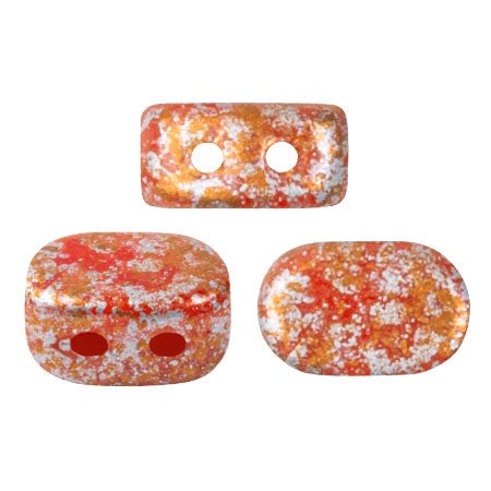 Lipsi Par Puca, Opaque Light Coral Tweedy , 10 grams, Czech 2 Hole Glass Bead