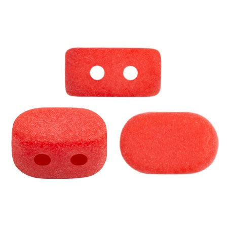 Lipsi Par Puca, Opaque Light Coral Matte , 10 grams, Czech 2 Hole Glass Bead
