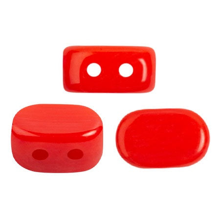 Lipsi Par Puca, Opaque Light Coral, 10 grams, Czech 2 Hole Glass Bead