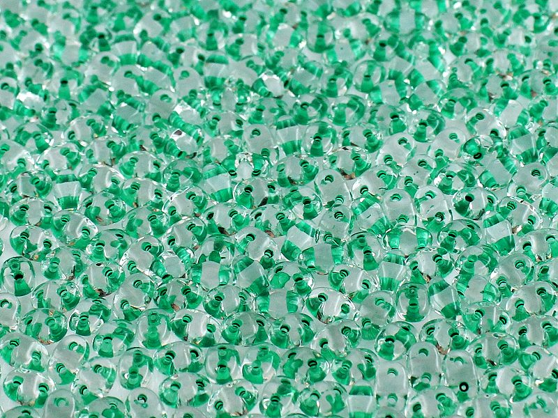 MiniDuo Beads, Crystal Green Lined, MSD0003-44856, 8 grams