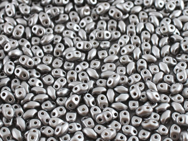 MiniDuo Beads, Pastel Light Grey Silver, MSD25028, 8 grams