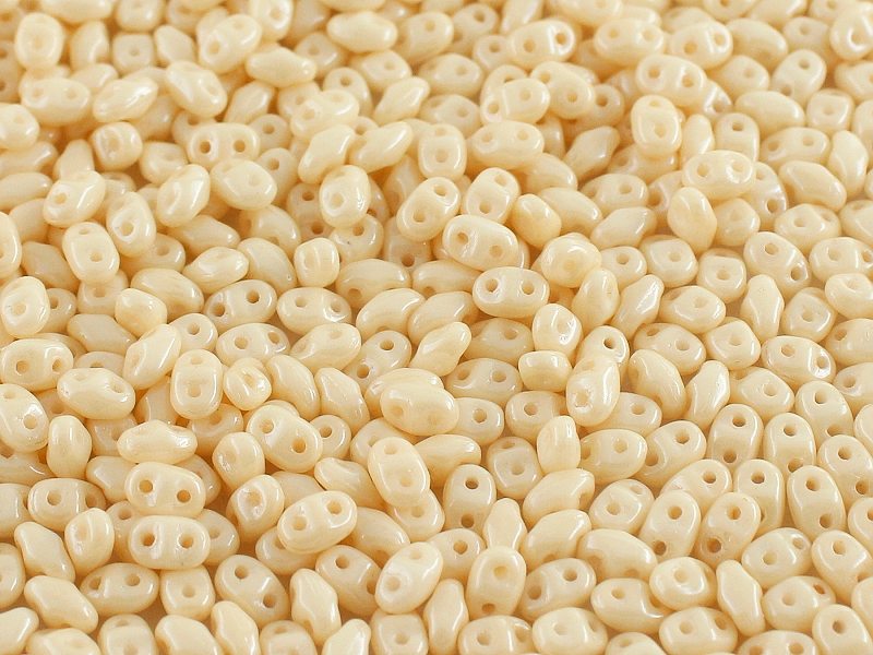 MiniDuo Beads, Orange Luster On Chalk, MSD0300-14413, 8 grams