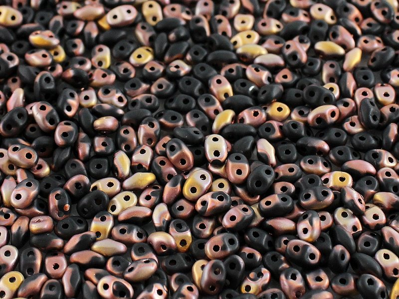 MiniDuo Beads, Matte Jet Capri Gold, MSD2398-27171, 8 grams