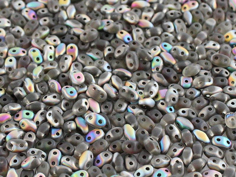 MiniDuo Beads, Matte Smoke Grey Vitrail, MSD4002-28171, 8 grams