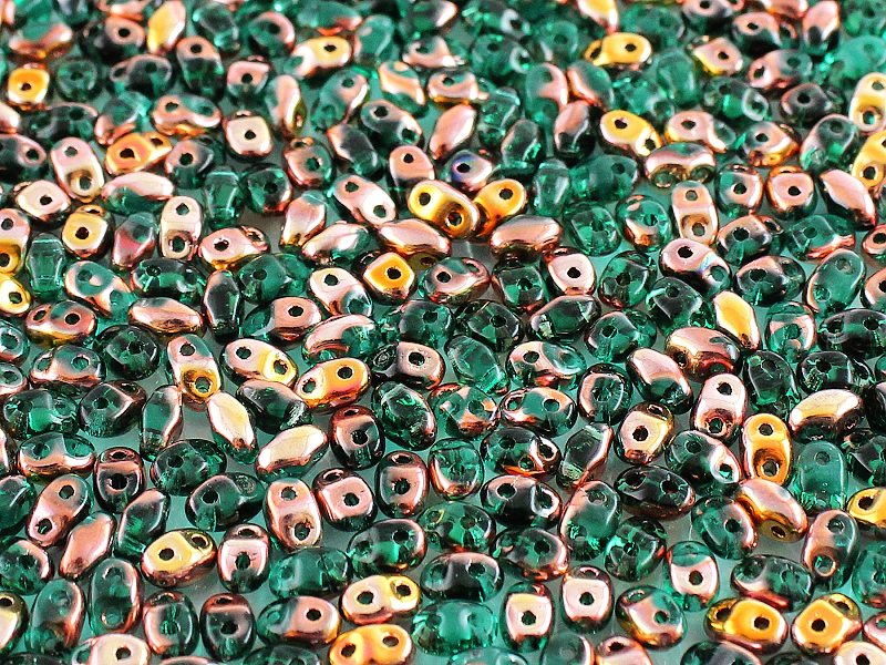 MiniDuo Beads, Emerald Capri Gold, MSD5072-27101, 8 grams