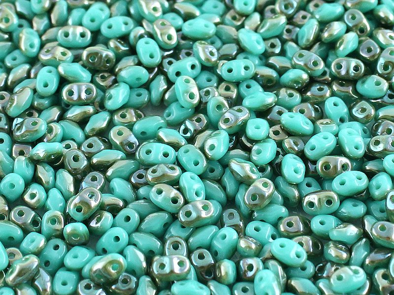 MiniDuo Beads, Turquoise Green Celsian, MSD6313-22501, 8 grams