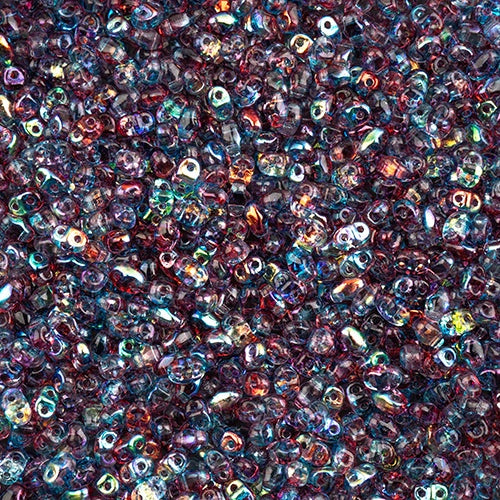 MiniDuo Beads, Crystal Summer Rainbow Dark Violet, MSD0003-48113, 8 grams