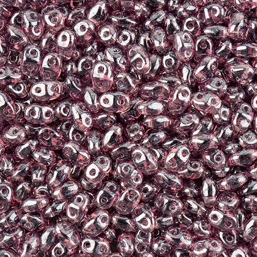 MiniDuo Beads, Amethyst White Luster, MSD2006-14400, 8 grams