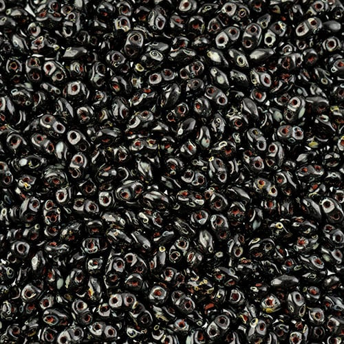 MiniDuo Beads, Jet Travertine Dark, MSD2398-86805, 8 grams