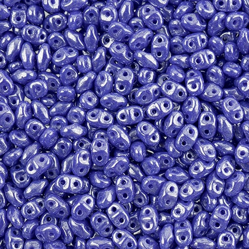 MiniDuo Beads, Opaque Blue White Luster, MSD3305-14400, 8 grams