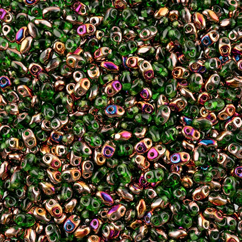 MiniDuo Beads, Emerald Sliperit, MSD5072-29500, 8 grams