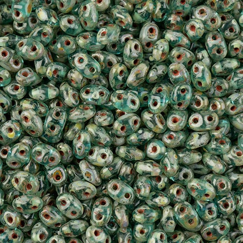 MiniDuo Beads, Aqua Travertin Dark, MSD6002-86805, 8 grams