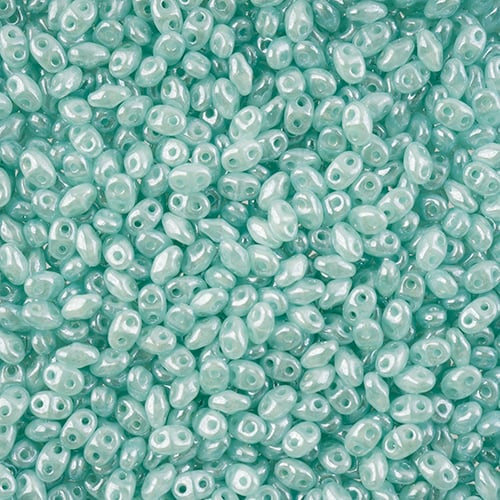 MiniDuo Beads, Milky Seafoam Luster, MSD6130-14400, 8 grams