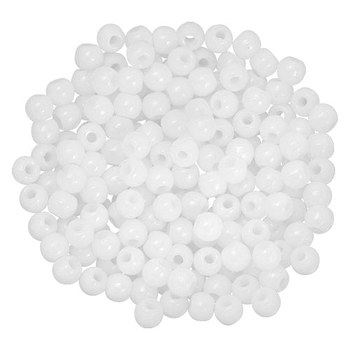 2mm Czech Round Glass Druk Bead, White, 100 pieces