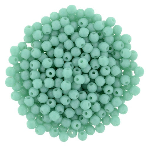 2mm Czech Round Glass Druk Bead, Turquoise, 100 pieces