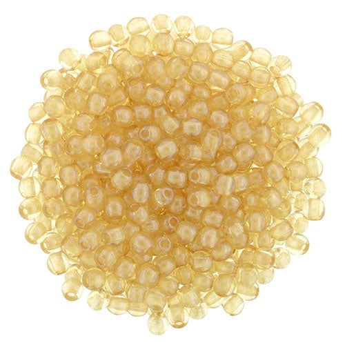 2mm Czech Round Glass Druk Bead, Luster Transparent Champagne, 100 pieces