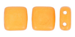 Czechmate 6mm Square Czech Two Hole Glass Tile Bead, Opaque Sundial, 25 pieces