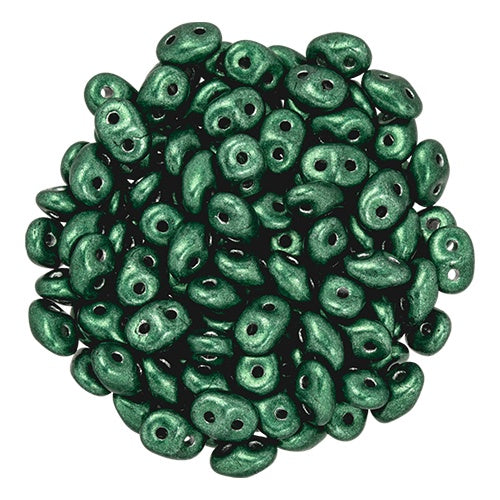 Superduo, Saturated Metallic Martini Olive, 2-Hole Czech Glass Bead, 8 grams
