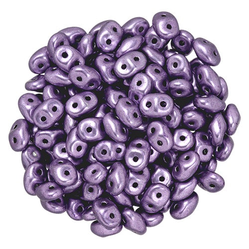Superduo, Saturated Metallic Crocus Petal, 2-Hole Czech Glass Bead, 8 grams