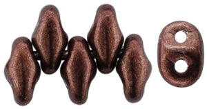 Superduo, Saturated Metallic Chicory Coffee, 2-Hole Czech Glass Bead, 8 grams