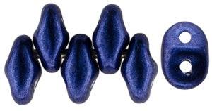 Superduo, Saturated Metallic Evening Blue, 2-Hole Czech Glass Bead, 8 grams