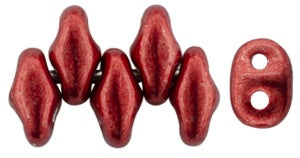 Superduo, Saturated Metallic Cranberry, 2-Hole Czech Glass Bead, 8 grams