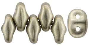 Superduo, Sueded Gold Cloud Dream, 2-Hole Czech Glass Bead, 8 grams