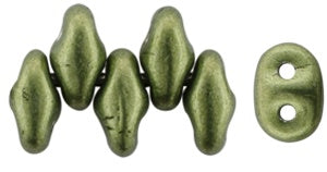 Superduo, Sueded Gold Fern, 2-Hole Czech Glass Bead, 8 grams