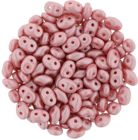 Superduo, Powdery Pastel Maroon, 2-Hole Czech Glass Bead, 8 grams