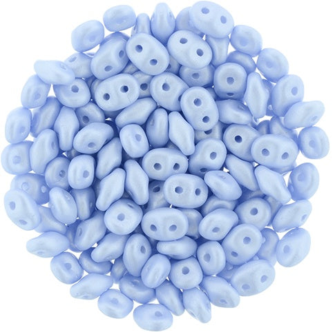 Superduo, Powdery Pastel Blue, 2-Hole Czech Glass Bead, 8 grams
