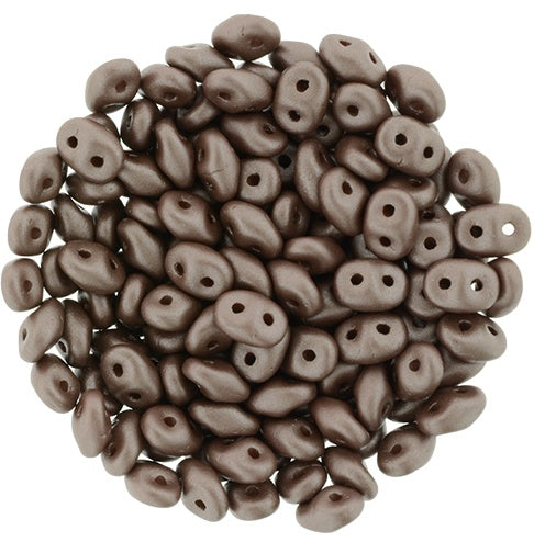 Superduo, Powdery Brown, 2-Hole Czech Glass Bead, 8 grams