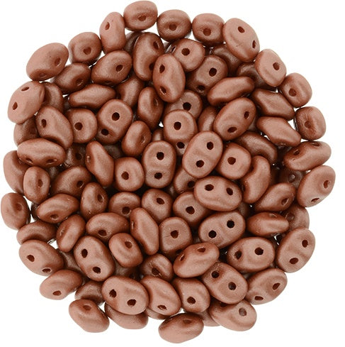Superduo, Powdery Copper, 2-Hole Czech Glass Bead, 8 grams