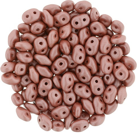 Superduo, Powdery Clay, 2-Hole Czech Glass Bead, 8 grams