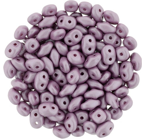 Superduo, Powdery Lavender, 2-Hole Czech Glass Bead, 8 grams