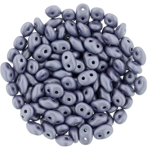 Superduo, Powdery Lilac, 2-Hole Czech Glass Bead, 8 grams